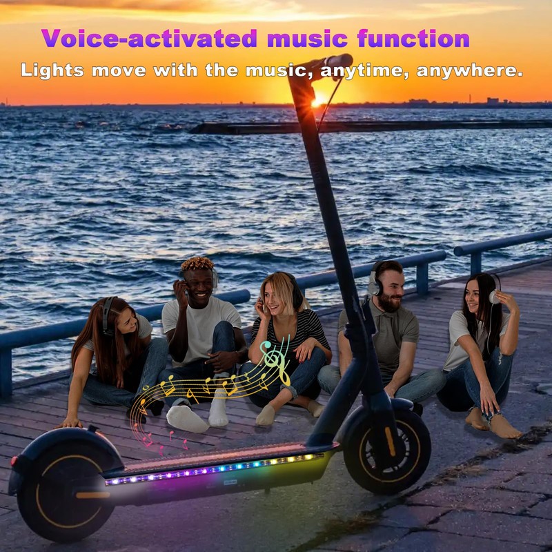 2 Strip Electric LED Music Sync Multicolor Lightning Changing Scooter