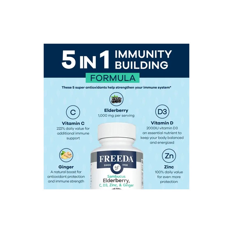 Freeda Saúco 5 En 1 Vitamina C D3 Zinc Jengibre