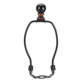 PATIKIL 6 Inch Lamp Harp Kit with Finial, 1 Set Detachable Lamp Shade Bracket Holder, DIY Lighting Accessories for Table Lamps Floor Lamps, Black