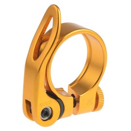 Ruifu Aluminum Alloy Lightweight Quick Release Seatpost Clamp Easy Installation 31.8 34.9mm (Gold, 31.8mm)
