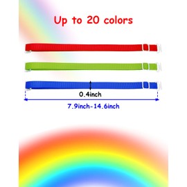 PET SHOW 100 Pack Dog Bow Tie Straps DIY Extension Strap with Adjustable Buckles 20 Colors for Almost All Types of Small Dog Bow Ties Collar Charms Flowers Cat Pets Neckties Accessories