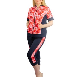 BestMarket.TV - Maria 2-Piece Women's Outfit, 100% Cotton, Sports and Leisure Suit, red, XL