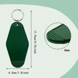 PPhtony 8PCS Motel Keychain Blank Vintage Hotel Key Tags Holders for Bagpacks Car Keys Resin Vinyl Printing Laser Engraving DIY Craft Projects Gifts Ornaments Accessories Small Business, Dark Green