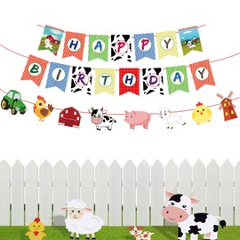 Farm Party Decorations 2Pcs Color Paper Farm Animal 11.5 * 15cm Each, Tractor Party Decorations, Balloons, Animal Balloons, Farm Animal Balloons, Perfect for Farm Birthday Decorations