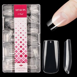 500 uñas postizas transparentes de media cobertura, estilo francés, acrílicas, para manicura, con caja de 10 tamaños, para salones de uñas de moda y b