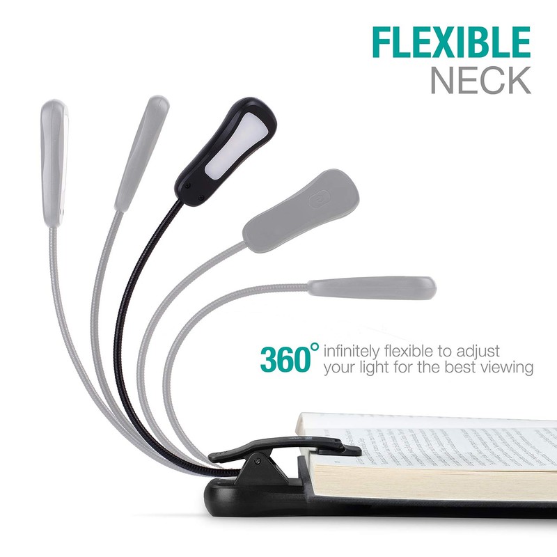 Vekkia/LuminoLite Rechargeable Amber Book Light, Clip on Lights for Reading