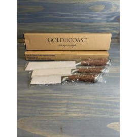 Gold Coast Set of 3 Wood Grain Santoku Knives