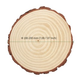 PINGEUI 10 Piece 7-8 Inch Natural Wood Slices, Unfinished Natural Wood Tree Slices with Bark, Large Round Tree Wood Discs Wooden Circles Tree Bark Slice for Crafts