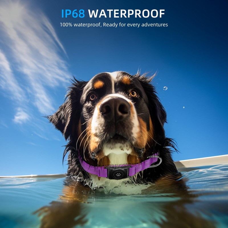 Upgraded AirTag Dog Collar, IP68 Waterproof Air Tag Dog Collar