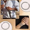 Mikqky Pack of 4 Men's Silver Cuban Bracelets, Curb Chain