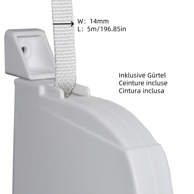 Belt winder for roller shutters, built-in strap, 14 mm, width