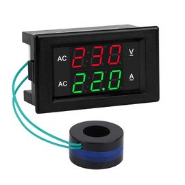 DROK 0.39' LED Multimeter AC 500V 100A Dual Display Voltmeter Ammeter with AC Voltmeter Panel Ammeter 2-Wire Digital Ammeter Voltmeter Tester