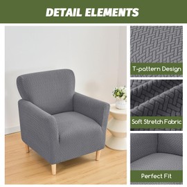 FUANGUI Banquet Armchair Slipcover Chair Covers with Arms Stretch Club Chair Slipcover Soft Armchair Sofa Covers Anti-Slip Furniture Protector for Dogs Pets Home Living Room Decor