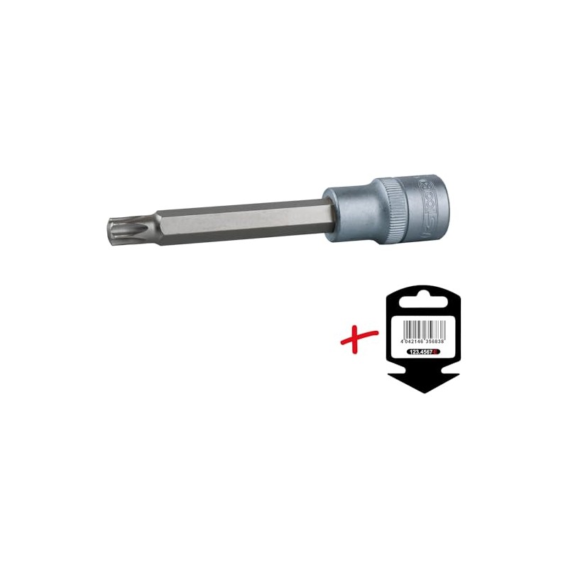 KS Tools 1/2 Inch Bit Socket Torx, Long, T50, on