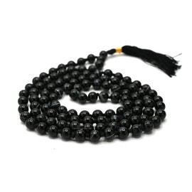 Cuentas de oración budista de ágata negra Sulemani Hakik con 108 cuentas de meditación (anudadas a mano)