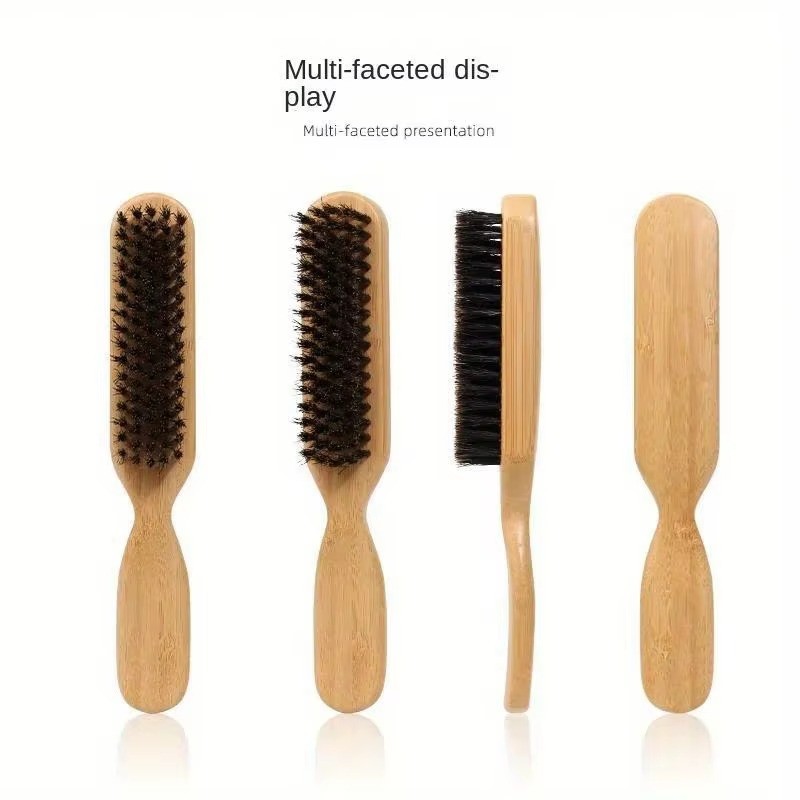 Men’s Boar Bristle Hair & Beard Brush Wooden Handle Anti