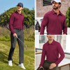 Deyeek Mens Golf Shirts Quick Dry Black Long Sleeve Polo