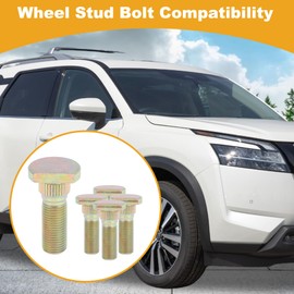 RATCHROLL 5 Pcs M12x1.25 Wheel Lug Stud for Infiniti G20 1996 Front Rear Wheel Stud Bolt Set No.4322241B00 Alloy Steel Silver Tone