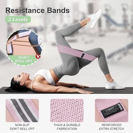 Booty Bands Set, Resistance Bands for Working Out, Exercise Bands for Women and Men Legs and , Stretch Bands for Pilates, Yoga Starter Set - Colour: Light