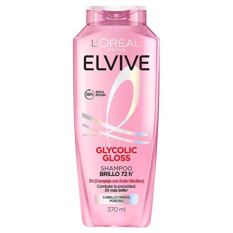 L'Oréal Paris Elvive Champú Glycolic Gloss, con Ácido Glicólico, 370