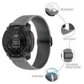 Laband 22mm Sport Nylon Watch Bands Compatible with Garmin Instinct 3 45mm/2 Solar/Instinct,Soft Stretchy Breathable Replacement Strap for Tactical/Tide/Esports/Solar Women Men