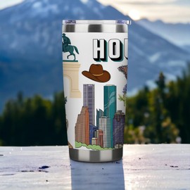 Pininerr City Tumbler for City Lover,20oz Double Wall Vacuum Insulated Stainless Steel Coffee Cups (Houston)