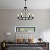 Senyshilon Black Chandelier, 6-Light Dining Room Light Fixture, Round Farmhouse