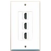RiteAV - 3 Port HDMI 2.0 Decorative Wall Plate (White)