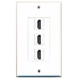 RiteAV - 3 Port HDMI 2.0 Decorative Wall Plate (White)