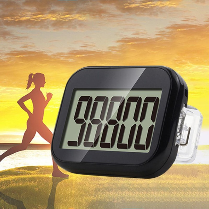 3D Pedometer with Belt Clip and Large Screen Display Walking