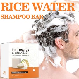 Turmeric 2 x rice anti-fall shampoo soap, anti-hair loss hair solid shampoo, shampoo soap, anti-hair loss rice shampoo bar for sparse hair and hair loss repair, stimulation hair growth