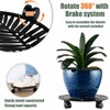 3 Packs Large Metal Plant Caddy with Wheels 13" Rolling