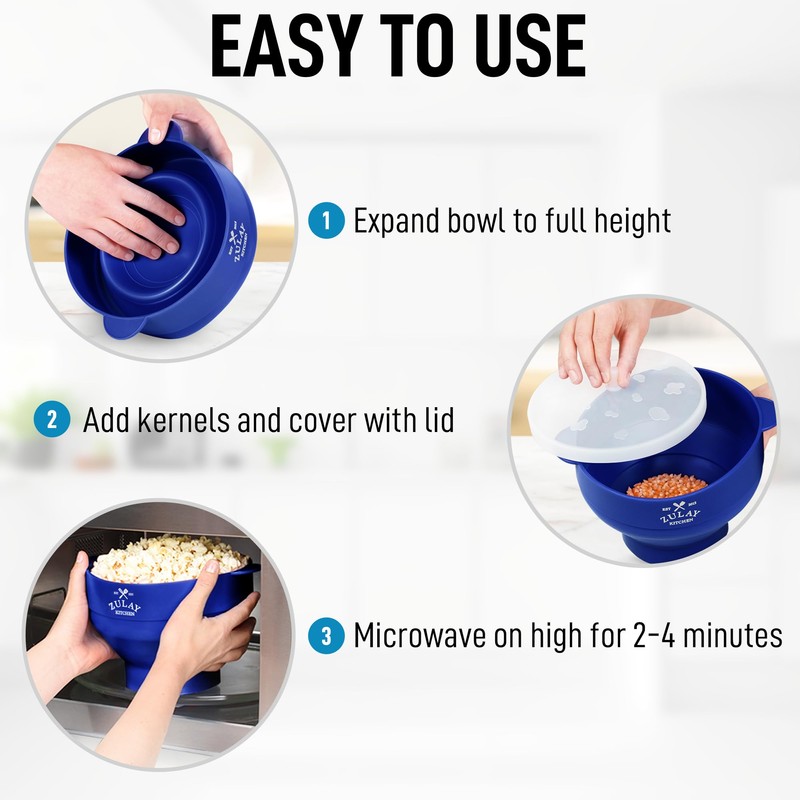 Zulay Kitchen - Cuenco plegable para palomitas de maíz, de