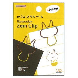 Sunstar Stationery S2837439 Mizutama Clip, Illustration Zem Clip, Rabbit