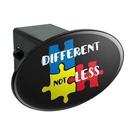 GRAPHICS & MORE Different Not Less Autism Puzzle Pieces Oval Tow Trailer Hitch Cover Plug Insert