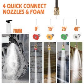 Pressure Washer, Electric Pressure Washer, 3000PSI 2.4GPM Power Washer with Soap Tank 4 Quick Connect Nozzles, Pressure Wsher Machine for Car/Home/Driveway/Patios