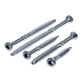 SECCARO Wood Screws with Decorative Head 3.2 x 50 mm C1 Stainless Steel Drill Bit and Paring Ribs TX/Hexalobular Pack of 100