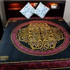 Red & Black Celtic Knot Indian Bedspread, Queen Size