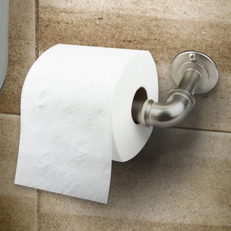 Rod Desyne Single Toilet Paper Holder, Satin Nickel