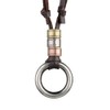 ENSIANTH Glasses Holder Necklace O-Ring Adjustable Leather Cord Necklace, A,