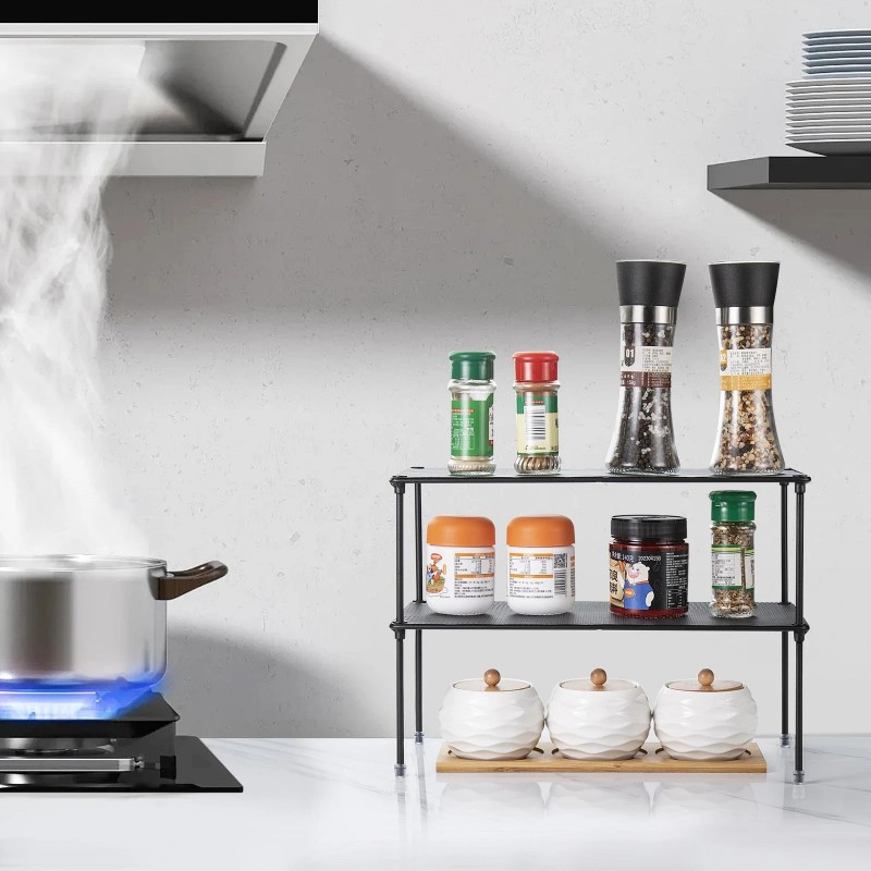 Astotsell 2-Pack Kitchen Cupboard Shelf Organizer for Cabinet Expandable &