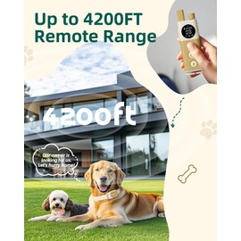 Jugbow Dog Training Collar for 2 Dogs - 4200FT Remote Control with 3 Training Modes, Electric Collar with LED Light & IPX8-Waterproof, Rechargeable E-Collars for Small Medium Large Dogs (Beige)