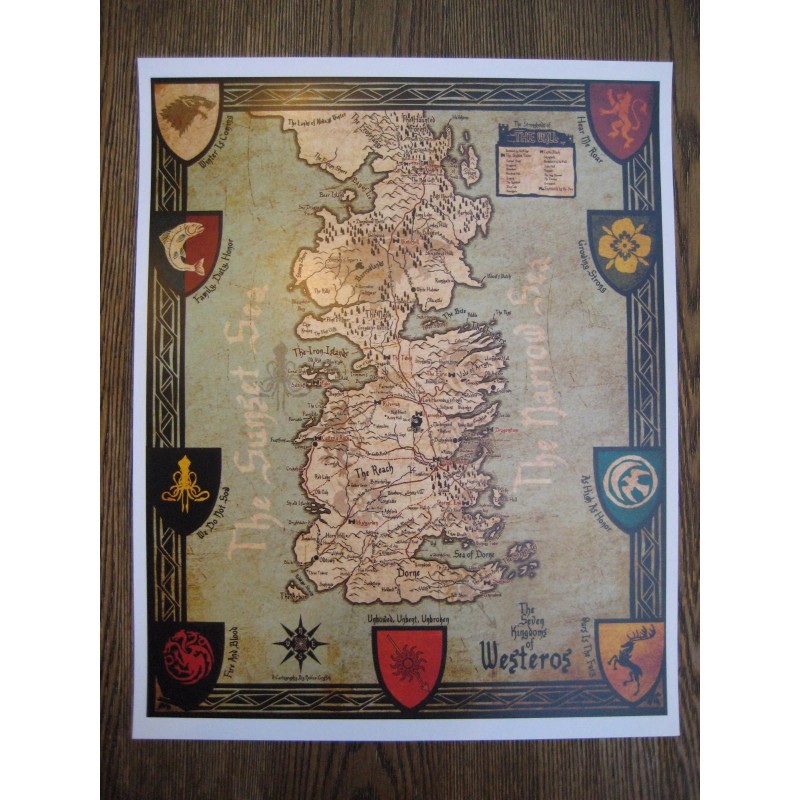 Game of Thrones 11" x 13.5" Map Collector's Poster