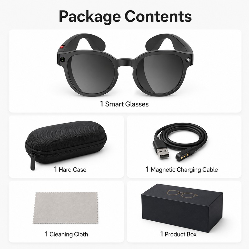 AI Smart Glasses for Calls and Music – Bluetooth Sunglasses
