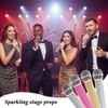 QIHPUSIEN Fake Microphone Prop Plastic Play Microphone Sparkly Glitter Bling