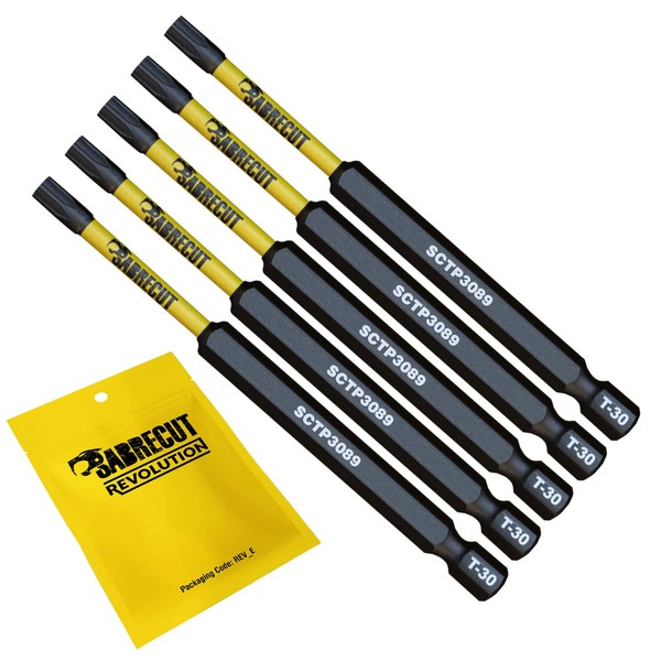 5 x SabreCut SCTP3089_5 89 mm T30 TX30 Torx Tamper