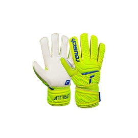 Reusch Attrakt Solid Junior Unisex Goalkeeper Gloves Safet Yellow/DP Blue/White 4