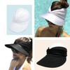 Sun Visor Ponytail Hat for Women Packable Wide Brim Summer