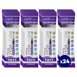 NewTrition Hydration Powder, Electrolyte Powder Packets, Naturally Flavored Hydrating Packets for Water, Fast Acting Hydrate Electrolytes with Vitamins C & D, Concord Grape, 24 Servings