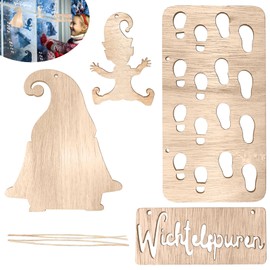 LXYYDS Gnome Stencil Footprints, Christmas Gnome Stencil, Gnome Door Accessories, Christmas Gnome Elf, Gnome Footprints, Christmas Gnome Accessories, for Floors, Windows, Wall Decoration